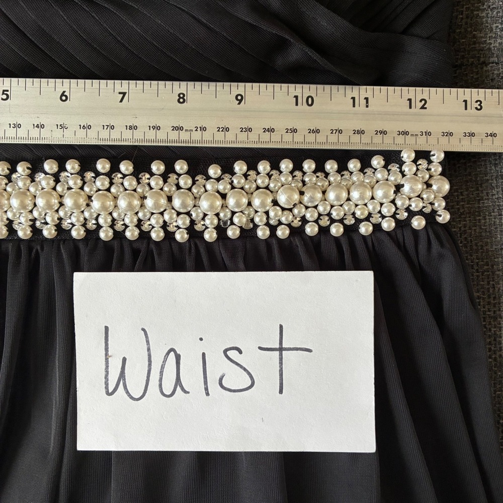 Speechless Mini Dress Black Mesh Pearl Waist Size 5 Cocktail Graduation Hoco - Picture 13 of 14